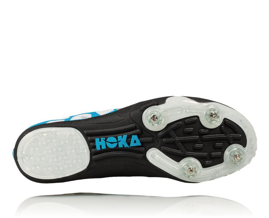 Hoka One One Spikes Mens White/Blue - Rocket X - 53290YUPJ